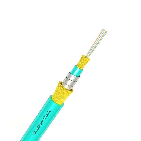 Vícežilový dvouplášťový spirálový kabel z optických vláken