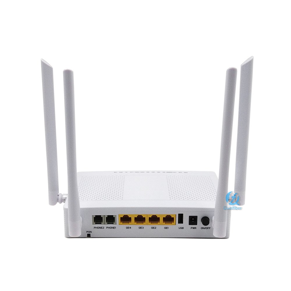 Échantillon Gratuit de Ax Mesh Router – XPON 4GE Ports LAN WiFi 1200AC avec 2 POTS pour Téléphone – Qualfiber