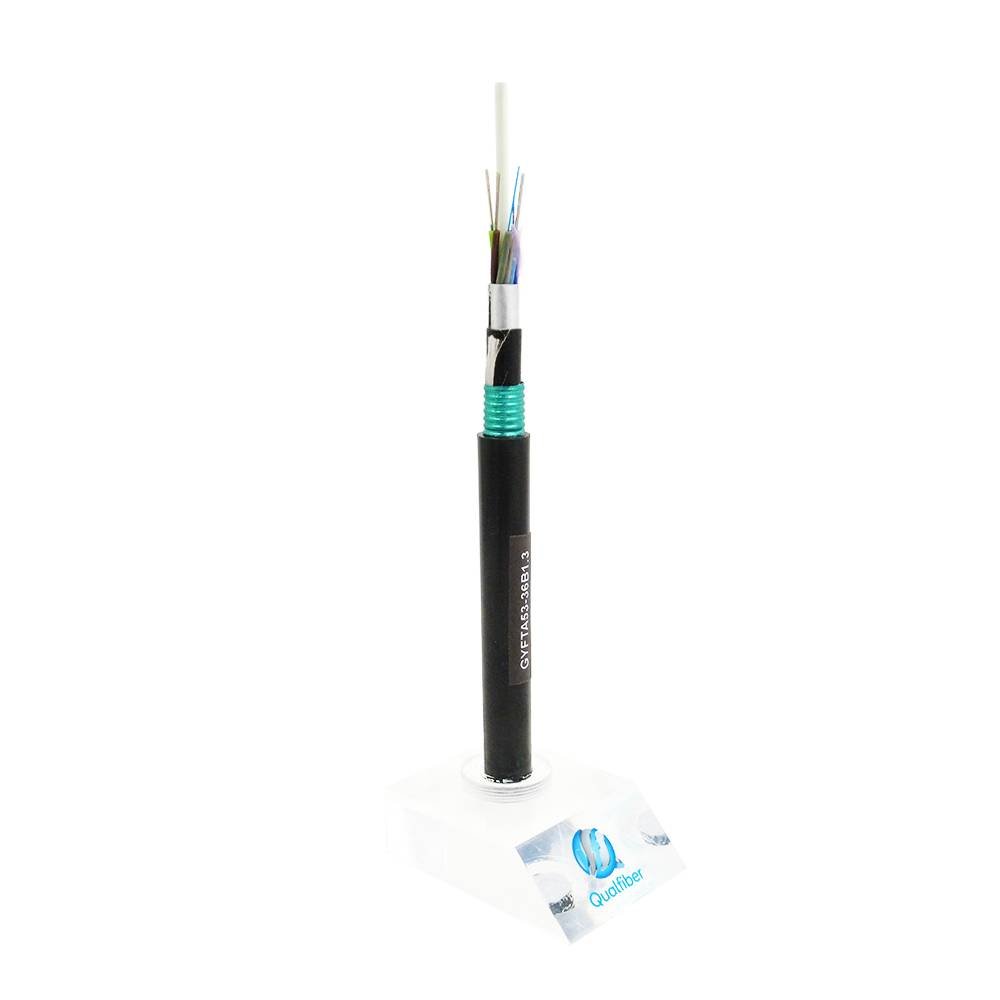 Cable de fibra óptica para exteriores blindado anti roedores GYFTA53