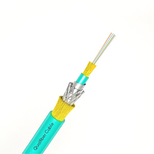 Mini tube en acier tressé en spirale avec double gaine et câble en fibre optique kevlar